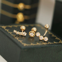 Load image into Gallery viewer, Diamond Smile Dangling Barbell Ear Stud