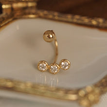 Load image into Gallery viewer, Diamond Smile Dangling Barbell Ear Stud