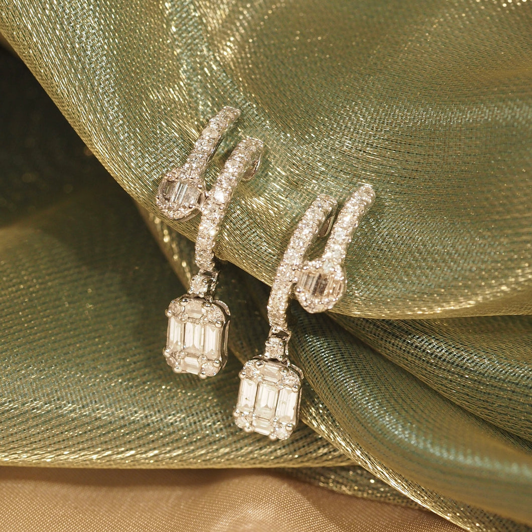 The Dangling Diamond Gem Earrings
