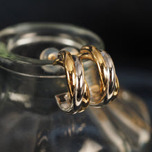 Load image into Gallery viewer, Dual Color Golden Twist Hoop Earrings