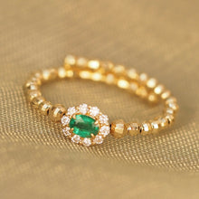 Load image into Gallery viewer, Emerald Gem Candy Metallic Flexible Ring