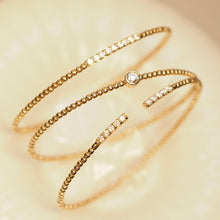 Load image into Gallery viewer, Diamond Bar Golden Bead Bangle