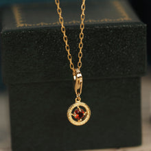 Load image into Gallery viewer, Red Garnet Millet Round Pendant (Removable Clasp)