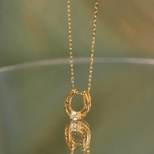 Load image into Gallery viewer, Golden Diamond Horseshoe Necklace
