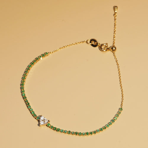 Diamond Heart Emerald Band bracelet
