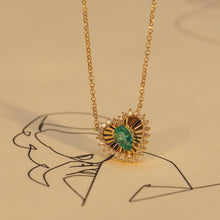 Load image into Gallery viewer, Emerald Pear Dawnlight Heart Necklace