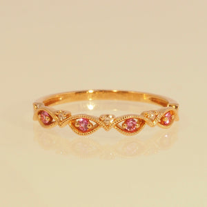 The Pink Sapphire and Diamond Seed Ring
