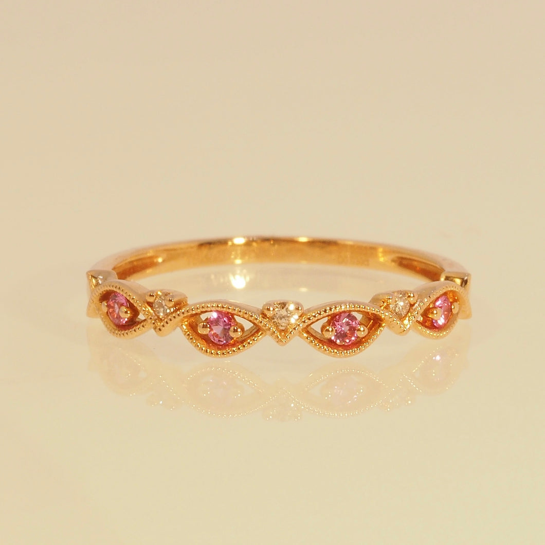 The Pink Sapphire and Diamond Seed Ring