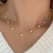 Load image into Gallery viewer, Akoya Pearl and Diamond Necklace