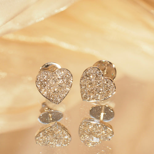 Diamond Full Heart Earrings