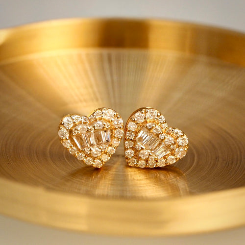 Diamond Heart Earrings