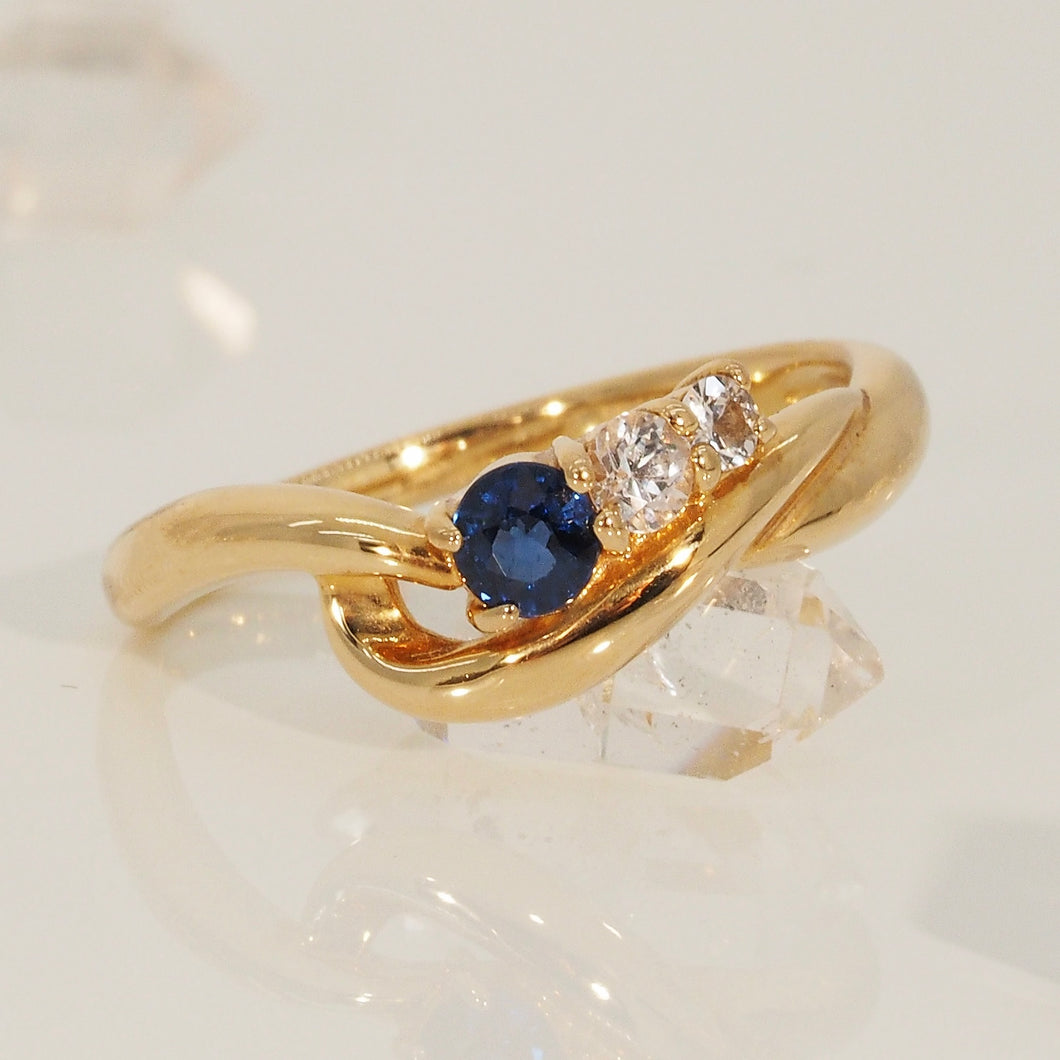 The Blue and White Sapphire Ring