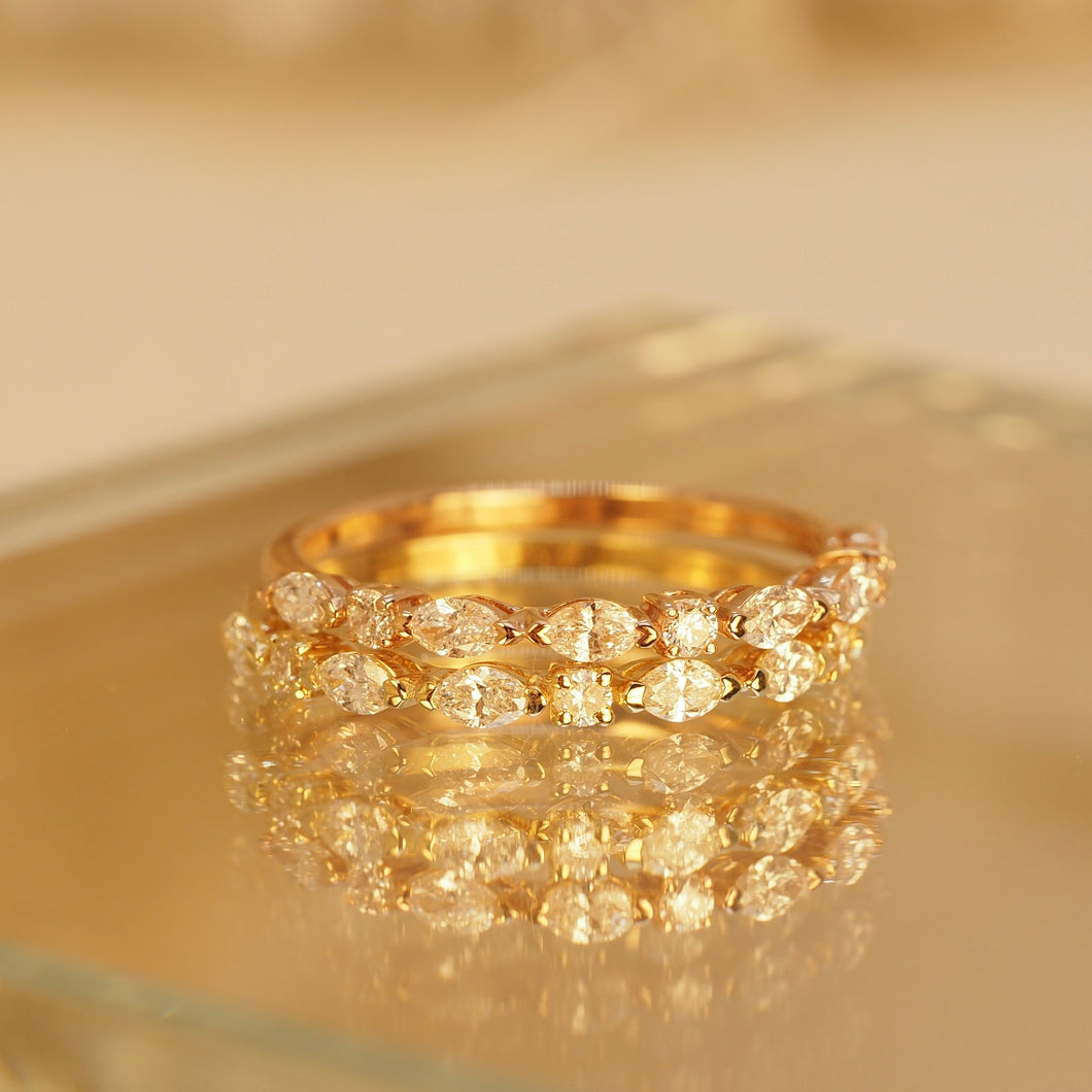 Diamond Round and Marquise Ring