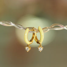 Load image into Gallery viewer, Baby Yellow Enamel Hoop Earrings
