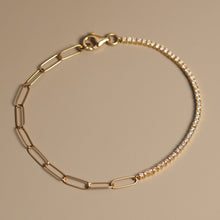 Load image into Gallery viewer, Diamond Band and Link Chain Bracelet