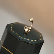 Load image into Gallery viewer, Golden Heart Dangling Barbell Ear Stud