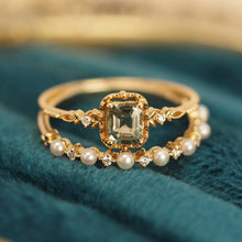 Load image into Gallery viewer, Green Sapphire Blossom Haven ring