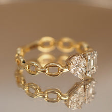 Load image into Gallery viewer, Diamond Toi Et Moi Link Chain Ring
