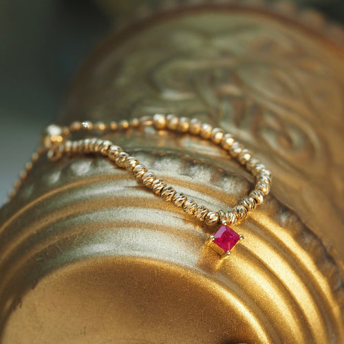 Ruby Square Chain Ring