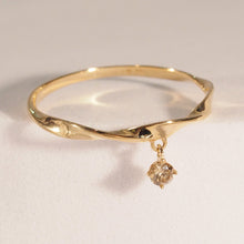 Load image into Gallery viewer, The Dangling Brown Diamond Golden Twist Ring
