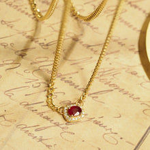 Load image into Gallery viewer, Ruby Gem Candy Link Chain Necklace