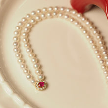 Load image into Gallery viewer, Ruby Gem Candy Pearl Necklace