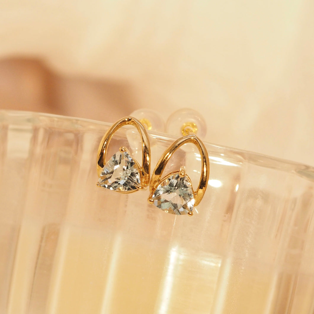 The Aquamarine Trillion Earrings