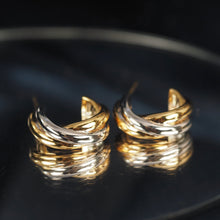 Load image into Gallery viewer, Dual Color Golden Twist Hoop Earrings