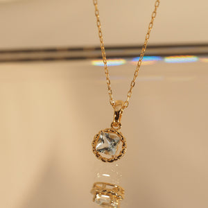 The Aquamarine Square Necklace