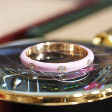 Load image into Gallery viewer, Baby Lavender Enamel Diamond Ring