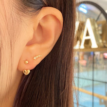 Load image into Gallery viewer, Golden Heart Dangling Barbell Ear Stud