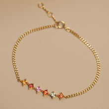 Load image into Gallery viewer, Multi Color Sapphire Square Bracelet