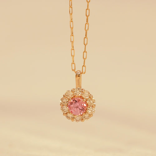 Padparadscha Gem Candy Necklace (with Japan Gem Cert)