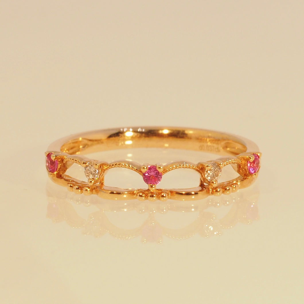 The Pink Sapphire and Diamond Dansu Ring