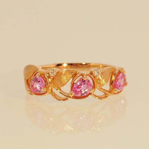 The Pink Sapphire and Diamond Forest Ring