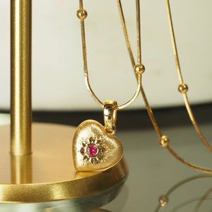 Ruby Heart Pendant (Removable clip)