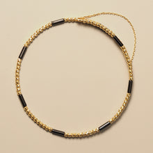 Load image into Gallery viewer, Metallic Ball and Black Ceramic Bangle