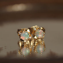 Load image into Gallery viewer, Opal and Diamond Floral Earrings