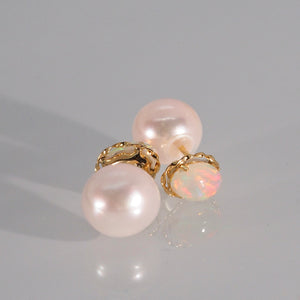 The Opal and Akoya Pearl Stud Earrings (Two Ways)