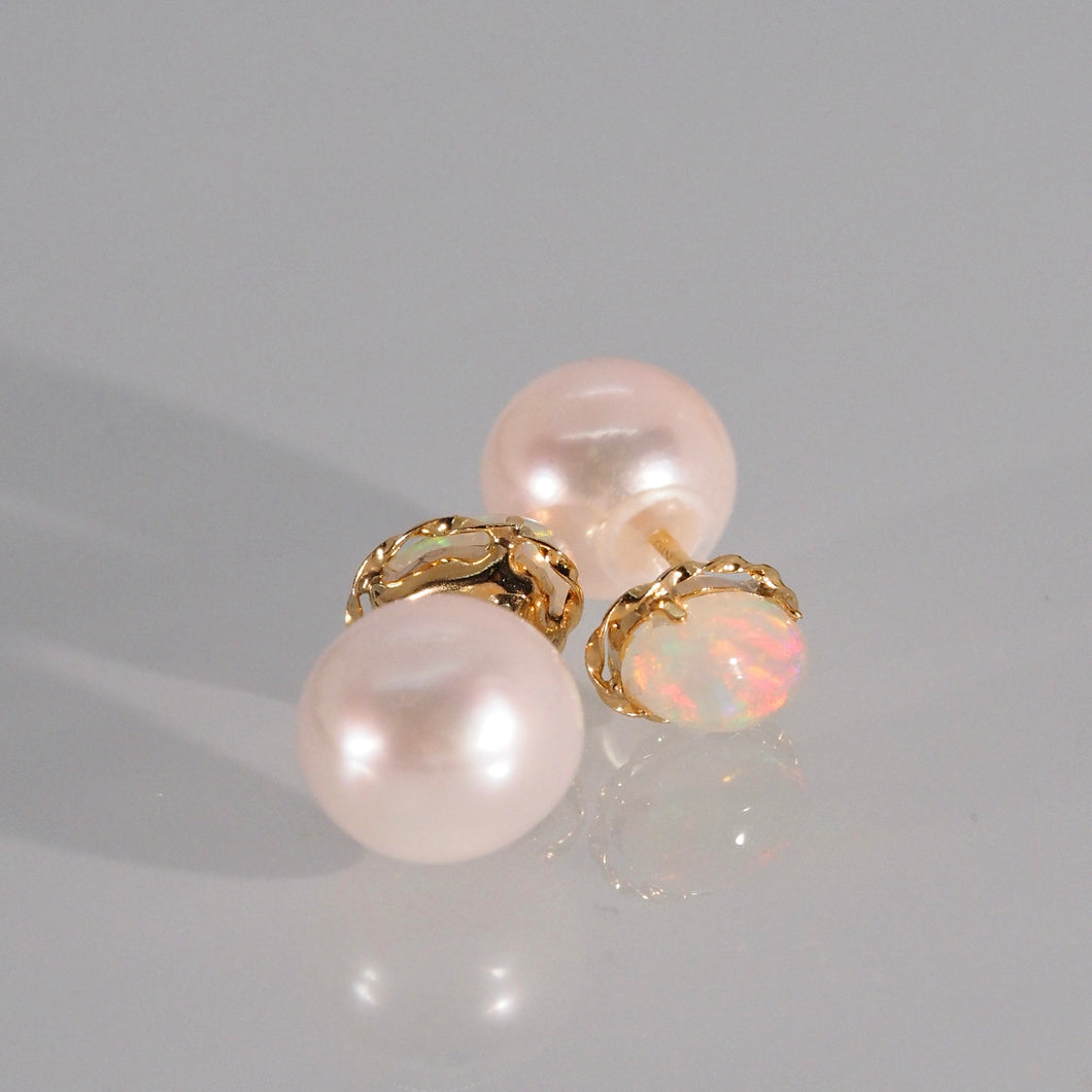 The Opal and Akoya Pearl Stud Earrings (Two Ways)