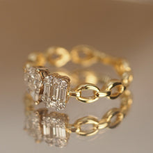 Load image into Gallery viewer, Diamond Toi Et Moi Link Chain Ring