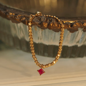 Ruby Square Chain Ring