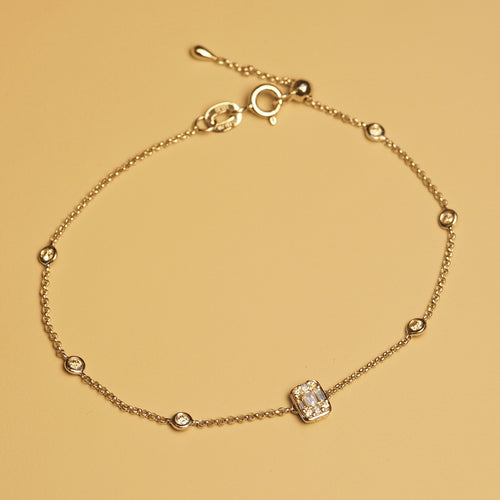 Baguette Diamond with Bezel Diamond Bracelet