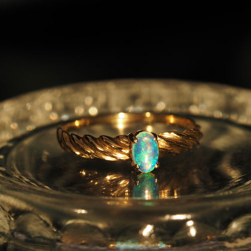 Opal Oval Braid Ring