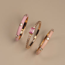 Load image into Gallery viewer, Baby Lavender Enamel Diamond Ring