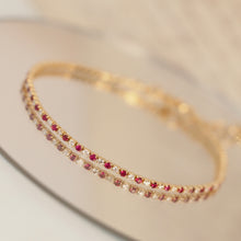 Load image into Gallery viewer, Ruby and Diamond Dot Bracelet