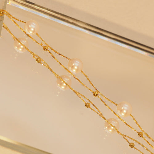 Akoya Pearl and Double Dot Bracelet