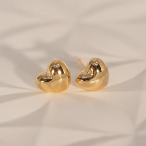 Golden Heart Stud Earrings