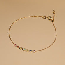 Load image into Gallery viewer, Rainbow Bezel Chain Bracelet