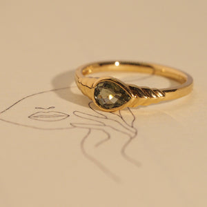 The Green Tourmaline Pear Ring